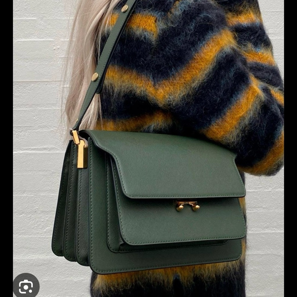 Classic Marni Medium Green Trunk Handbag Bag Purse